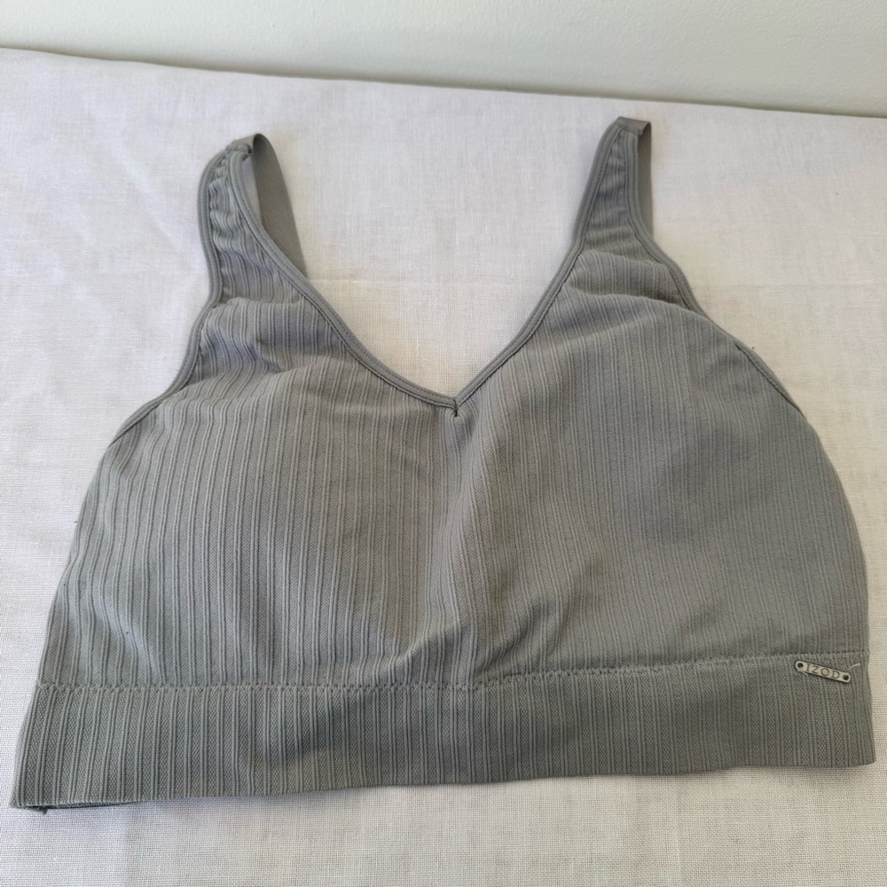 Izod Ribbed Gray Sports Bra - Picture 10 of 12